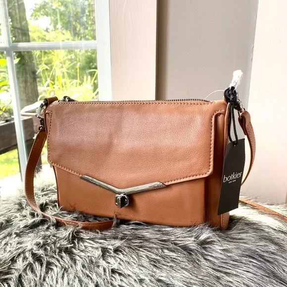 NWT Botkier genuine leather crossbody cognac - Picture 3 of 8